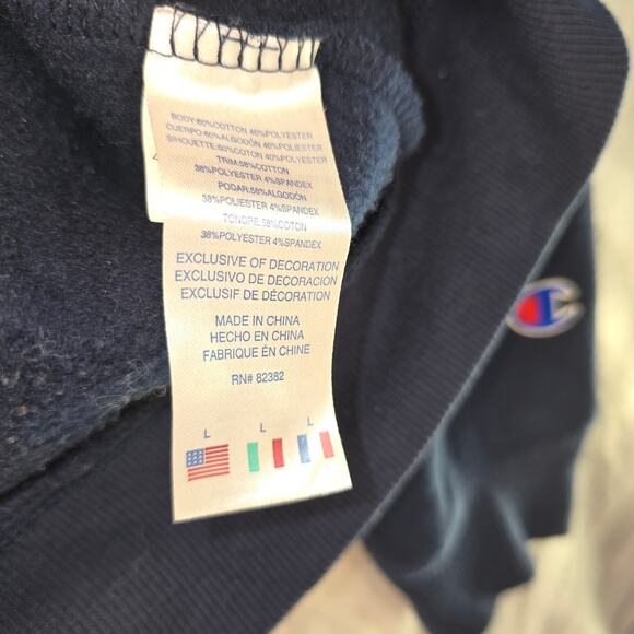 Champion Zip Up Hoodie Navy Blue Youth Size L - Picture 5 of 7